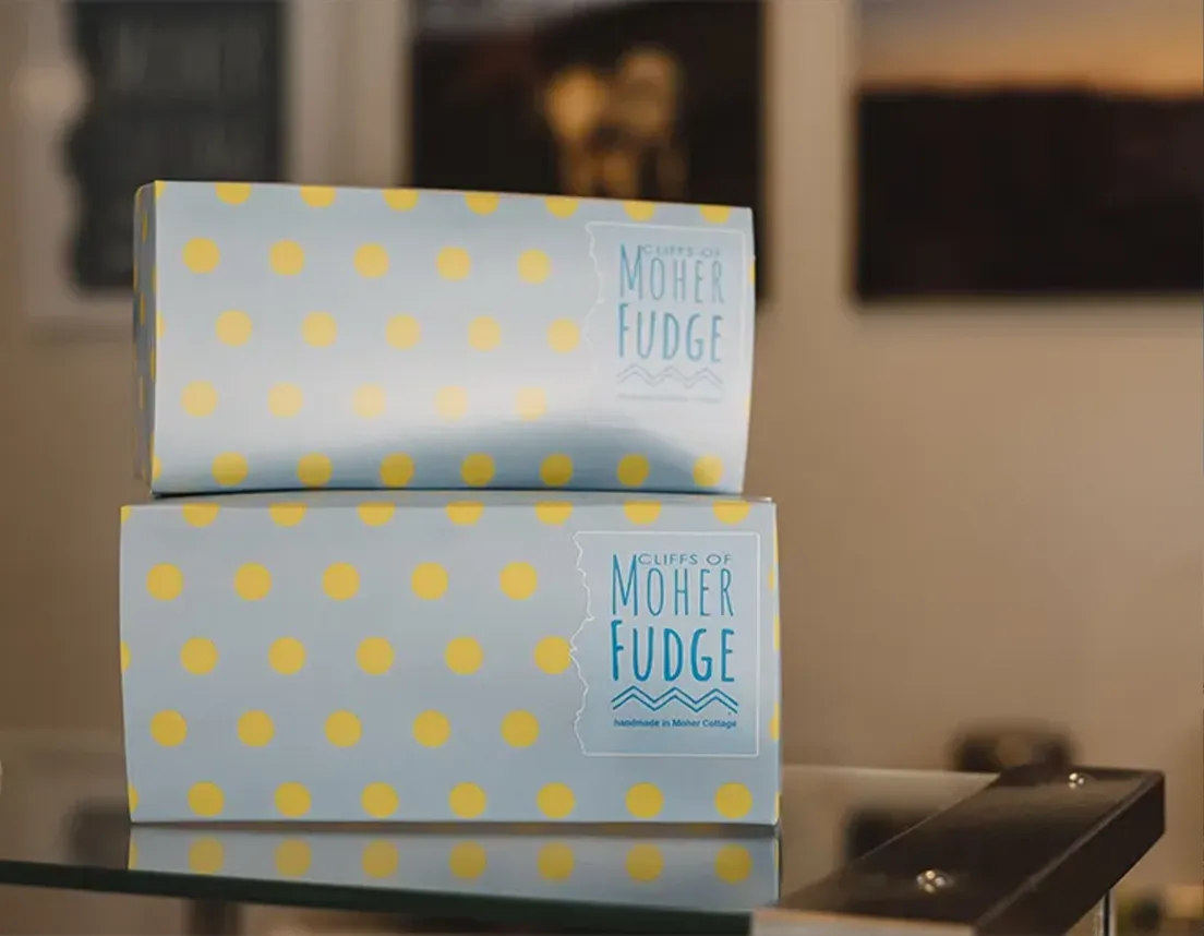 Moher Fudge box packaging
