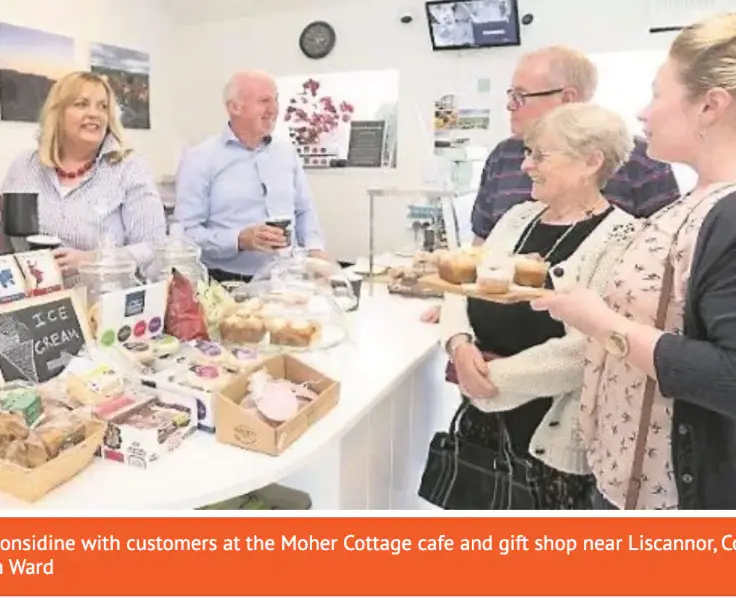 moher with customers